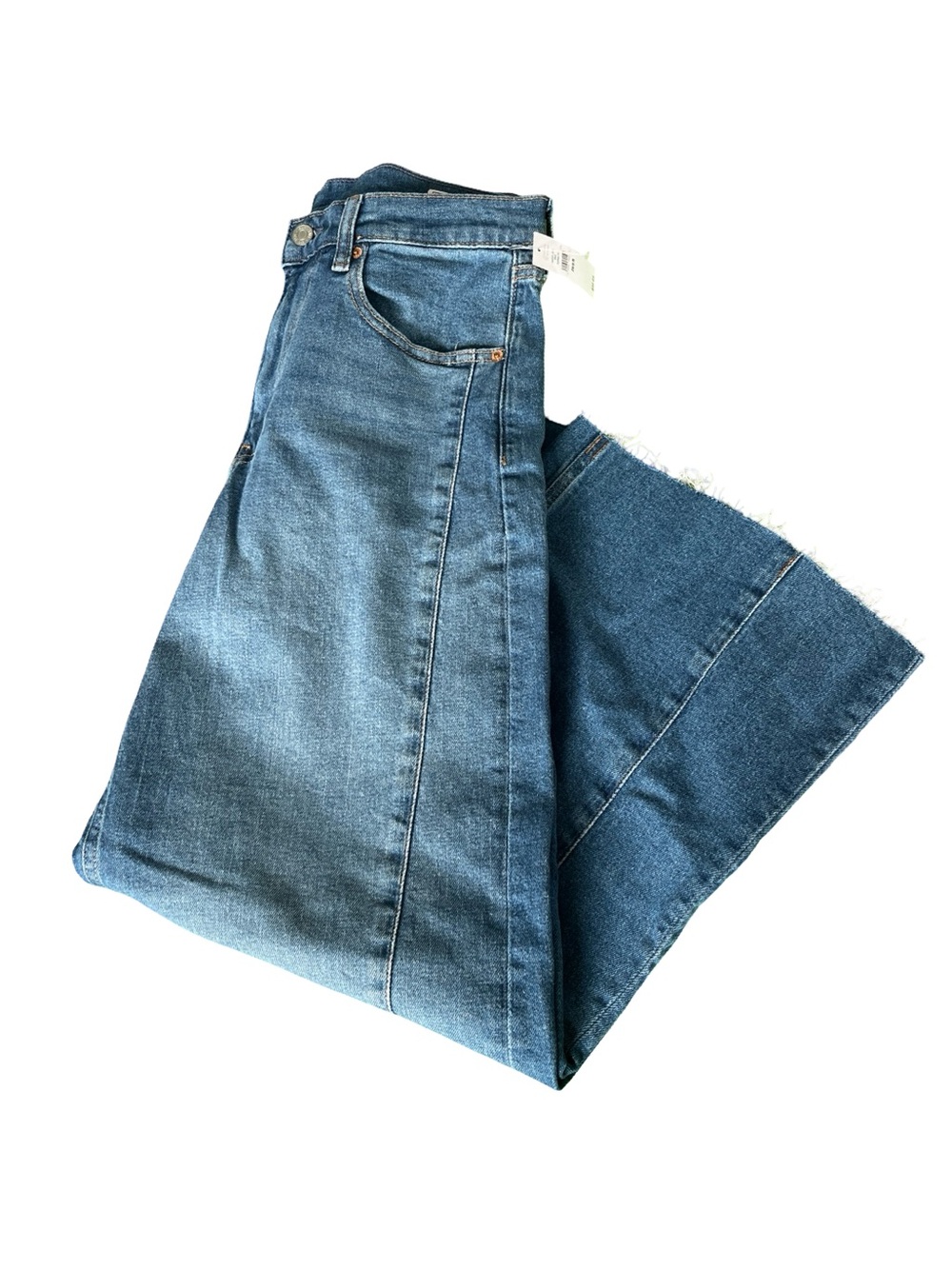 NEW GAP High Rise Stride Ankle Jeans Raw Hem Casual Womens Size 29 8R